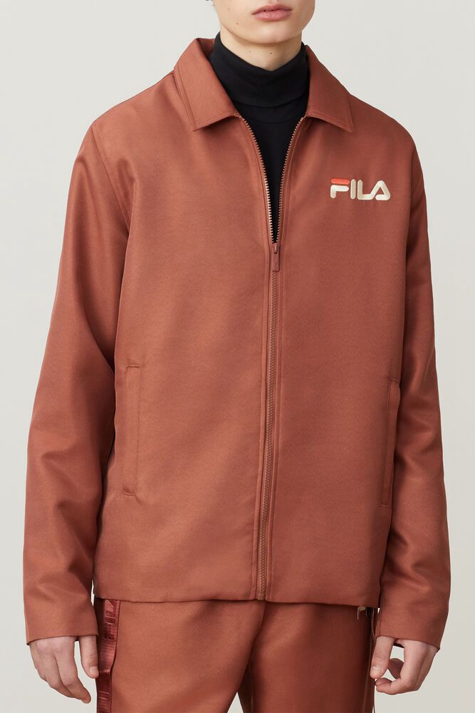 Fila Jacket Orbit Woven Mens Brown - India TMV-146972